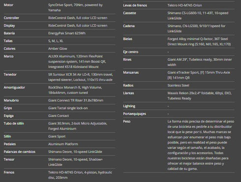 Bicicleta Eléctrica Giant Stance E+ 2 29er 2022 Bronce